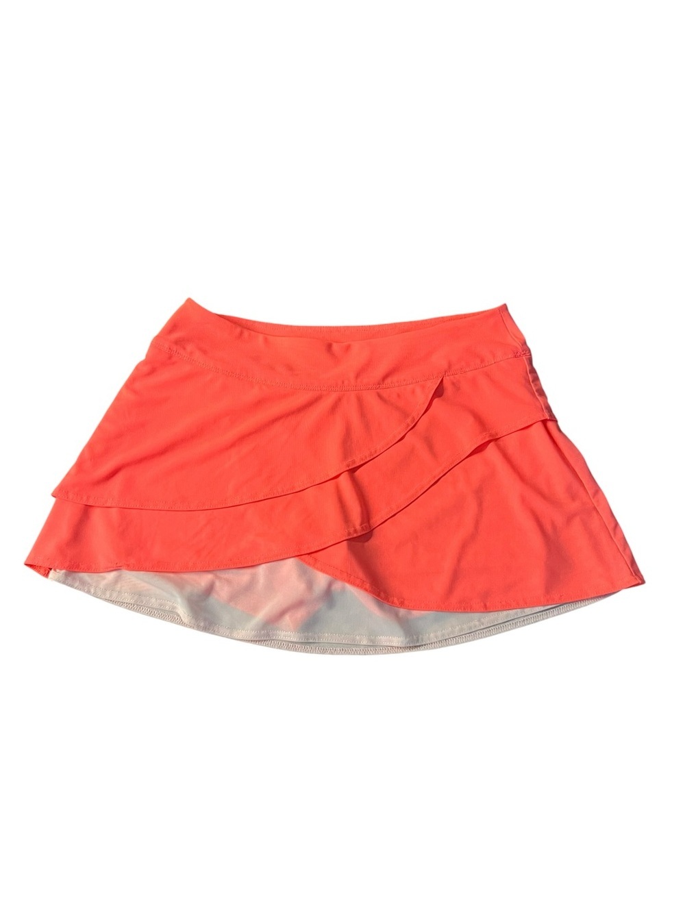 Title Nine Women’s Vava Varoom Neon Coral Ruffle Athletic Skort Size Small